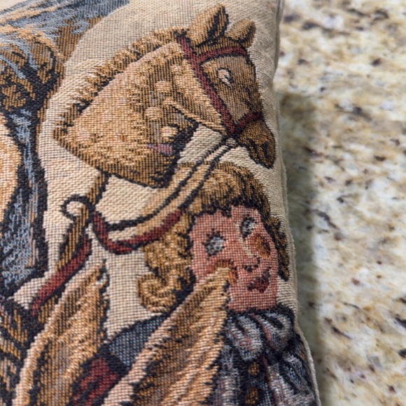 Vintage Christmas Old World Santa Claus Tapestry Throw Pillow Small - Picture 4 of 13